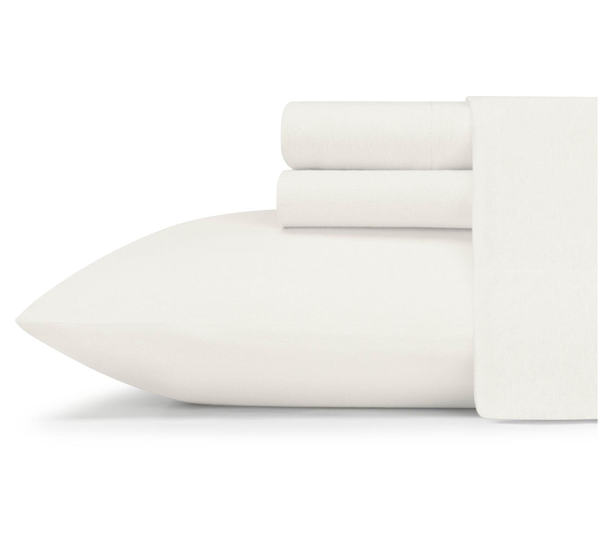 Eddie Bauer Jersey Knit Solid White King SheetSet