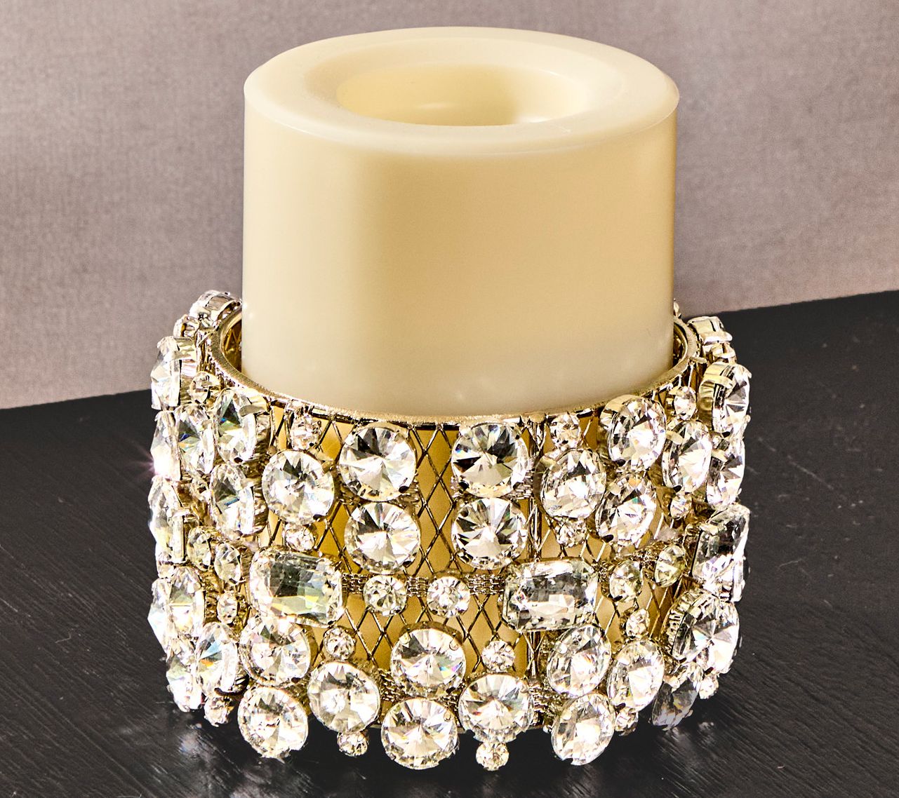 3.25" Faux Diamond Holiday Cuff by Valerie