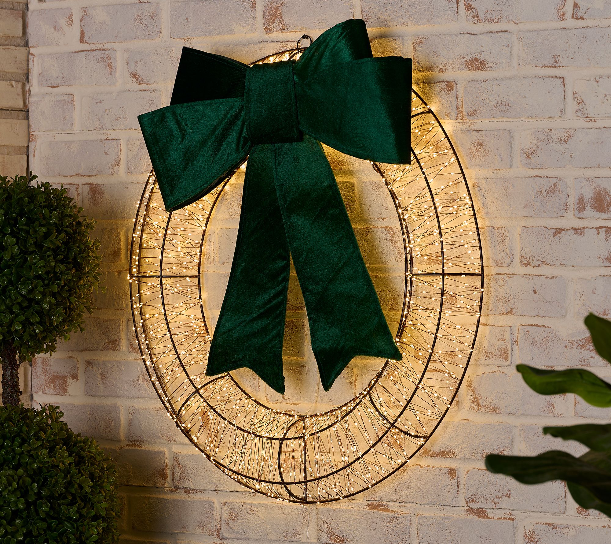 As Is Home Reflections Oversized 28" LED Wreath w/ Bow