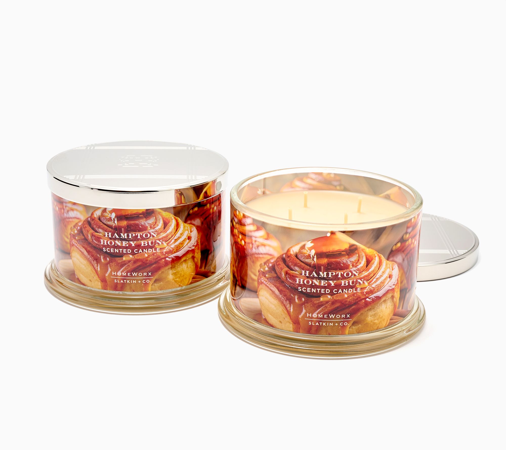HomeWorx by Slatkin + Co. S/2 18oz Hampton Honey Bun Candles