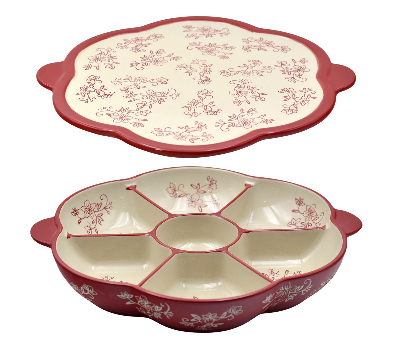 "As Is" Temp-tations Floral Lace Nostalgic 2-Pc Bake Set