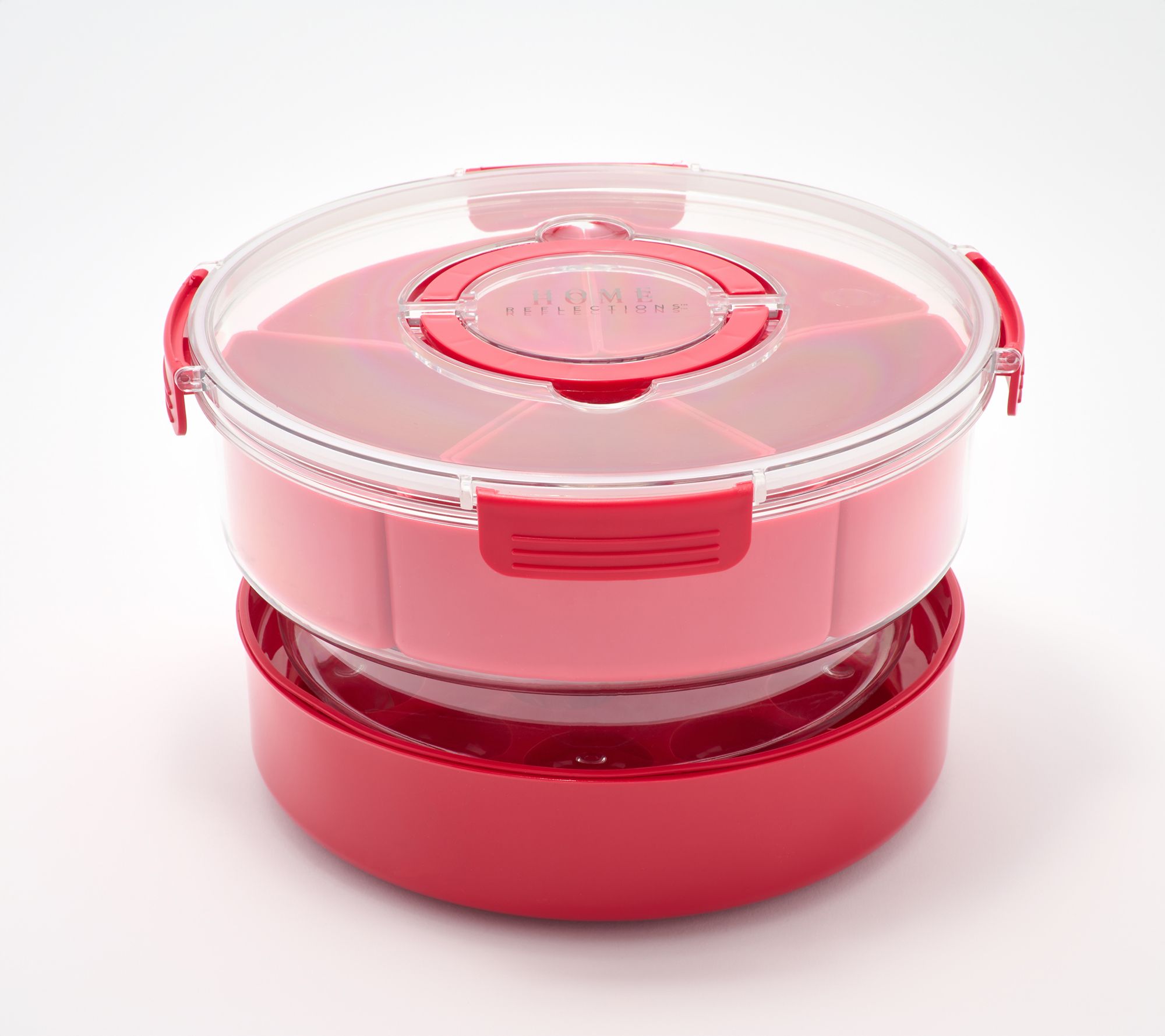 "As Is" Home Reflections Round Portable Chill & Serve w/ Inserts