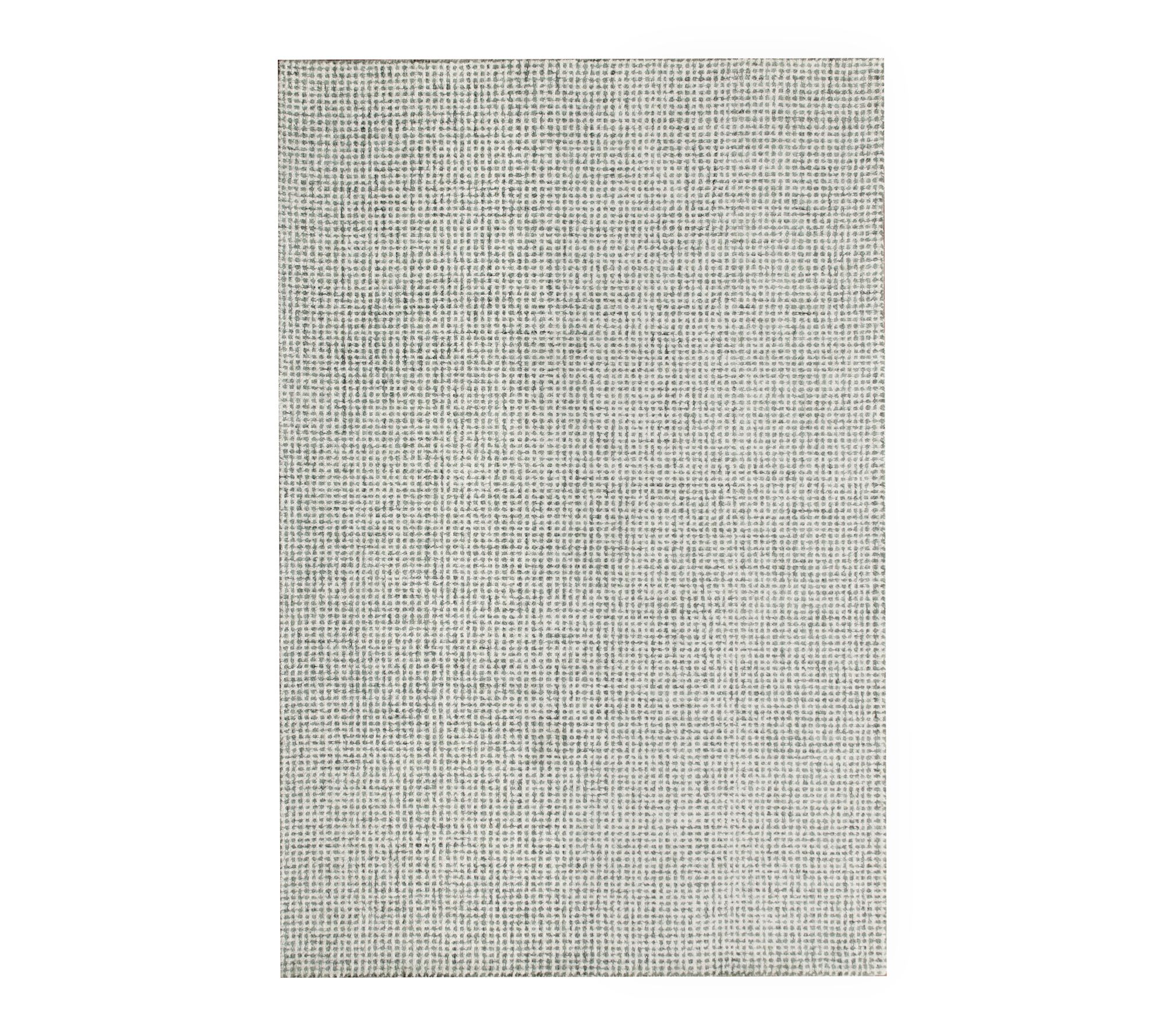 Ox Bay Green/Ivory Checkered Wool Indoor Rug, 7'9" x 9'9"