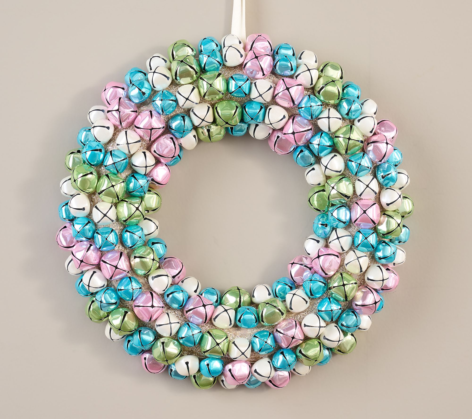 "As Is" 12" Jingle Bell Wreath with Ribbon by Valerie