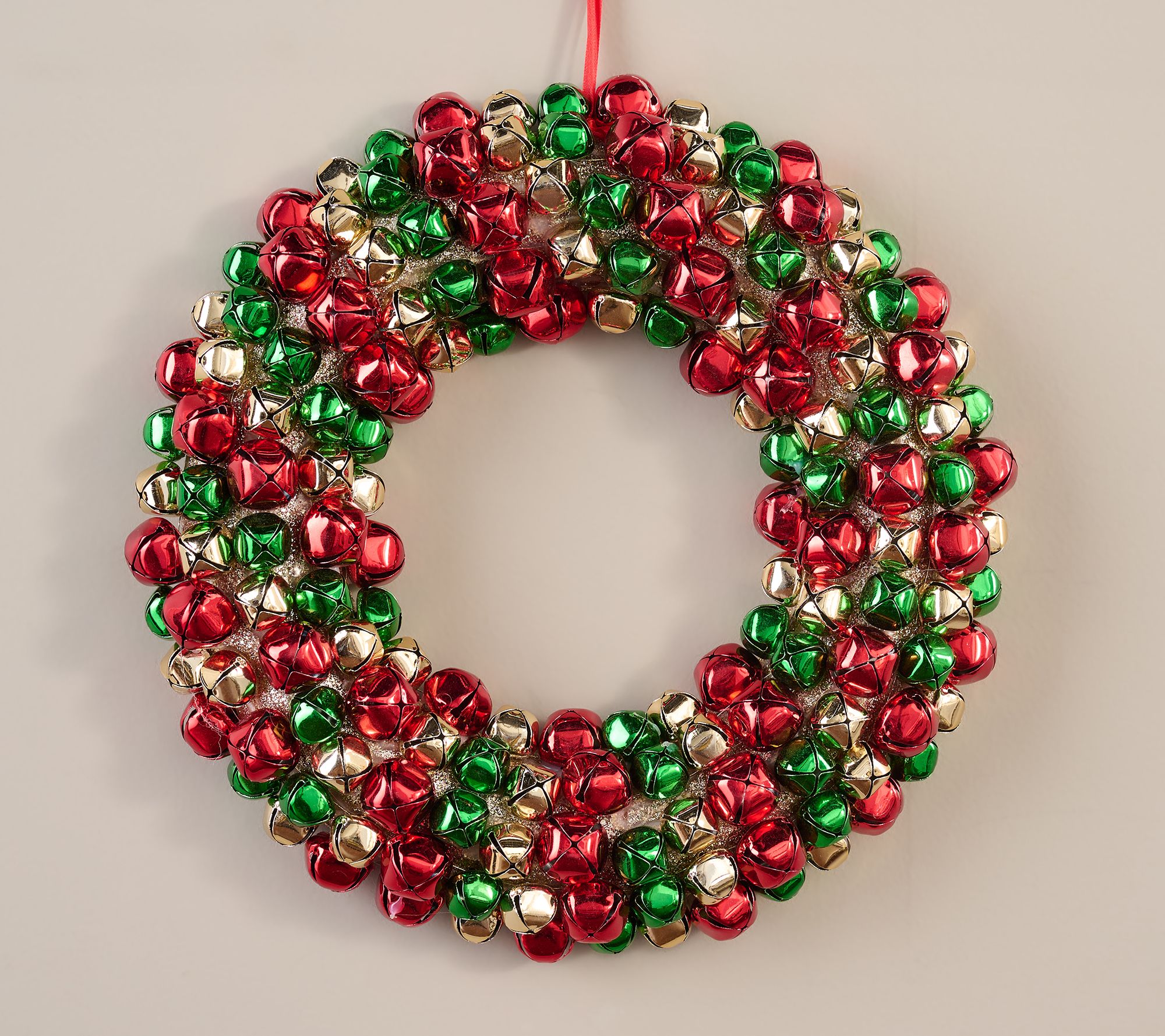 "As Is" 12" Jingle Bell Wreath with Ribbon by Valerie