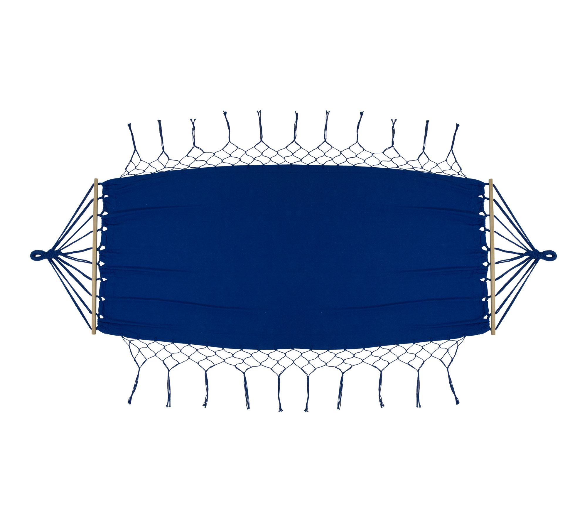 Northlight Hammock Netted Fringe & Wooden Bars100" x 41" Navy