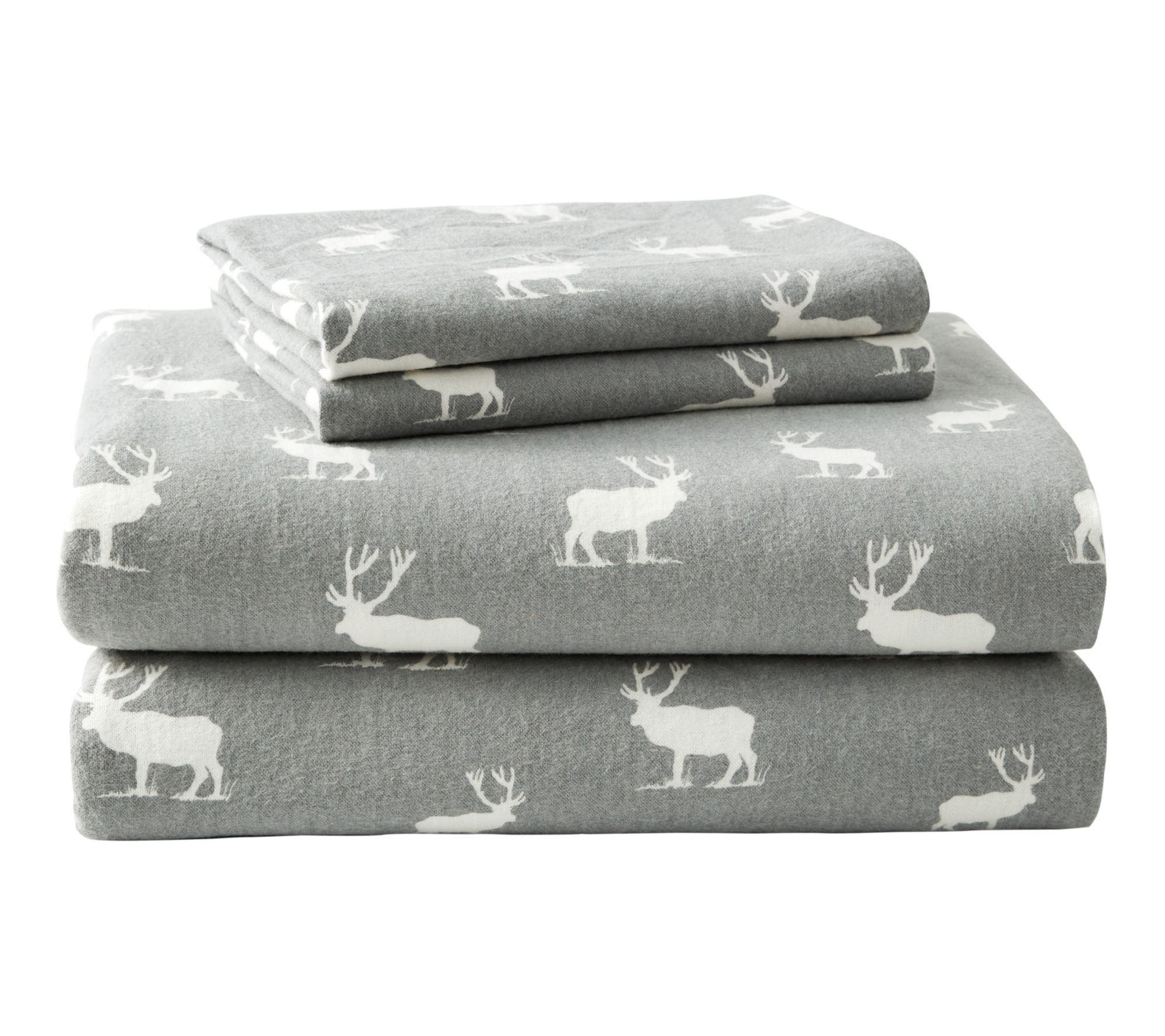  Eddie Bauer Elk Grove Light Grey Cotton King Sheet Set