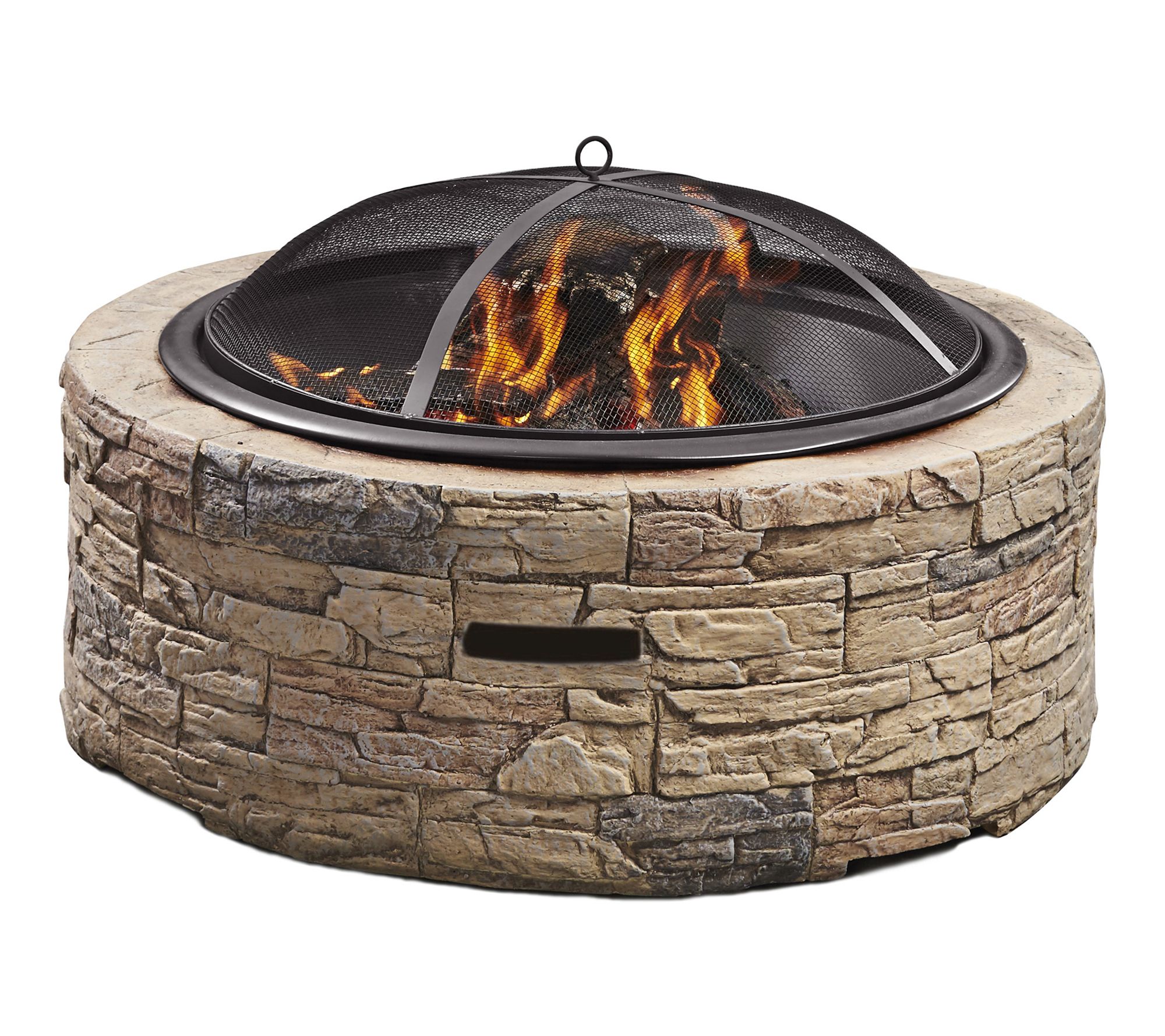 HEATMAXX Outdoor Wood Burning Cast Stone Fire Pit