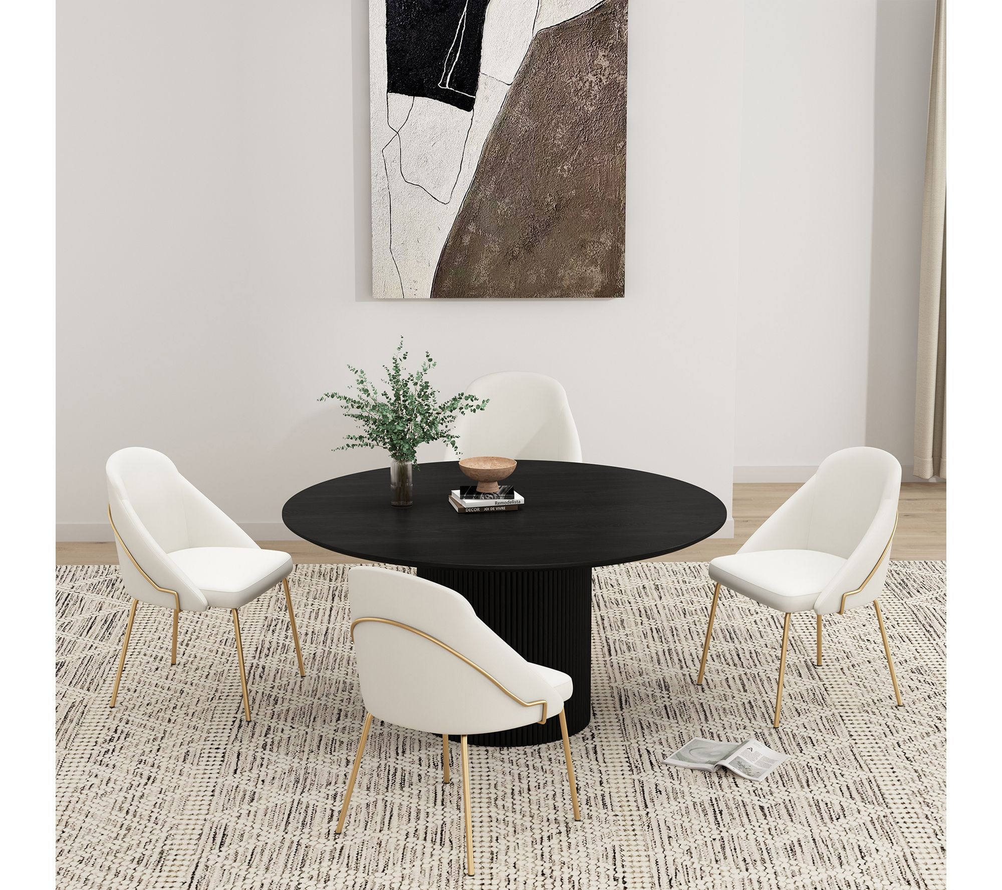 Manhattan Comfort Gracie Vegan Leather Dining Chair - Set of 4 - QVC.com