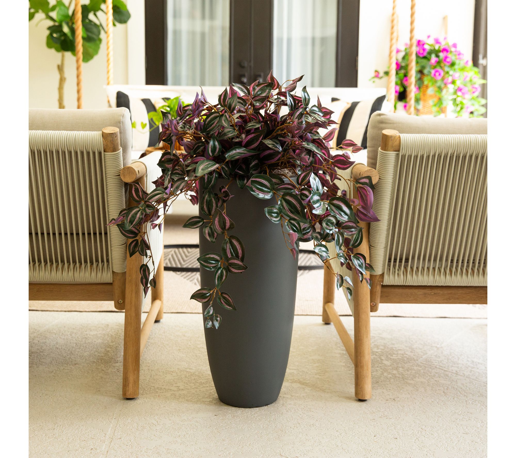 Nearly Natural 24-in UV Resistant Wandering Jew- Set of 3