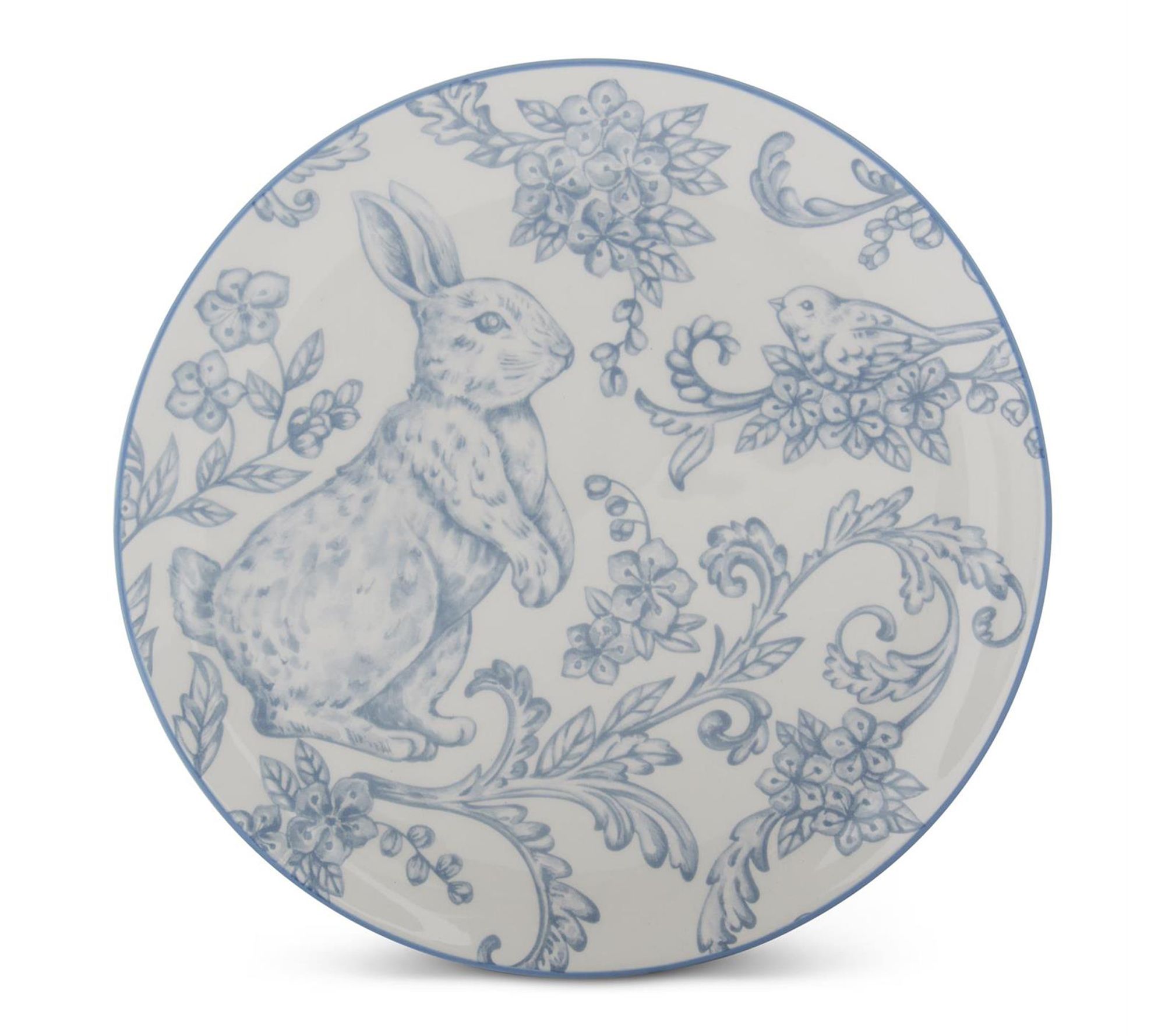 RC Home Decor-8" Blue & White Easter Bunny Decorative Plate
