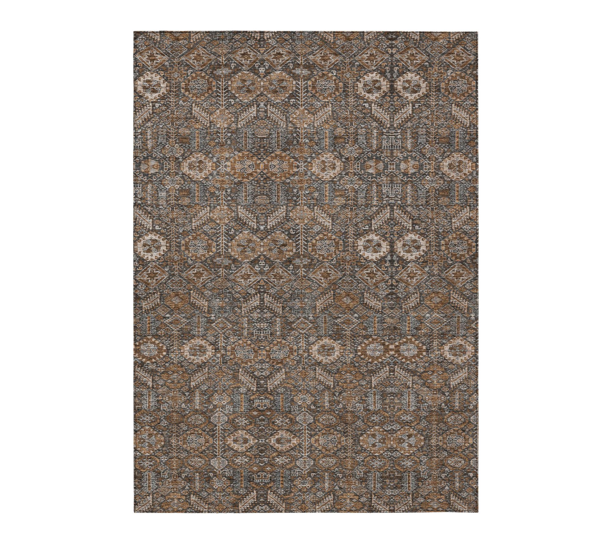 HomeRoots 3' X 5' Chocolate Tribal Washable Outdoor Rug