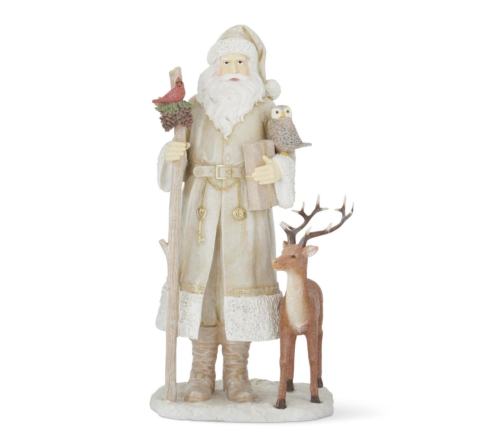 RC Home Decor 15.25" Woodland Santa w/Cardinal Christmas Decor