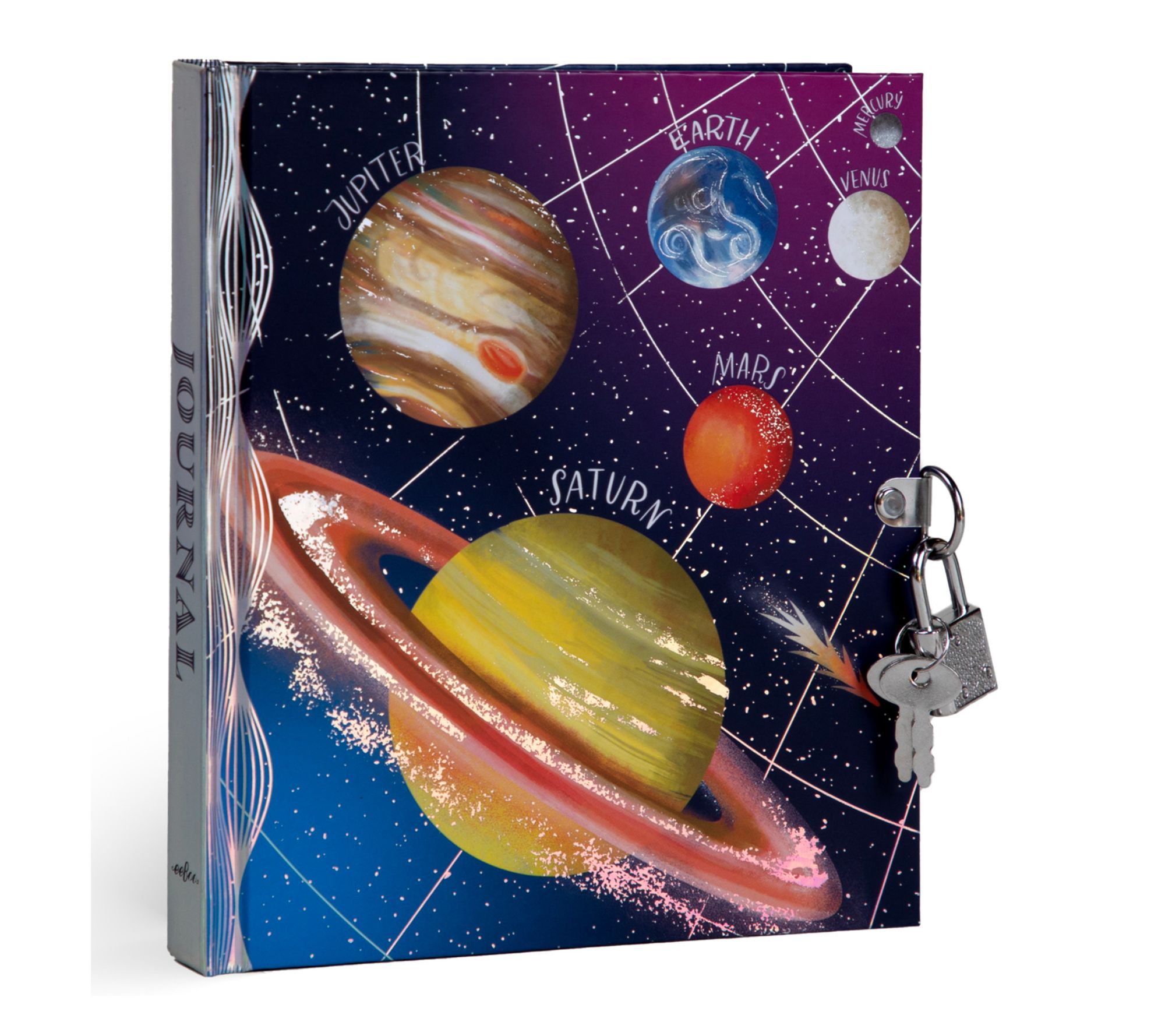 eeBoo Space Journal Foil Cover Solar System Themed Diary