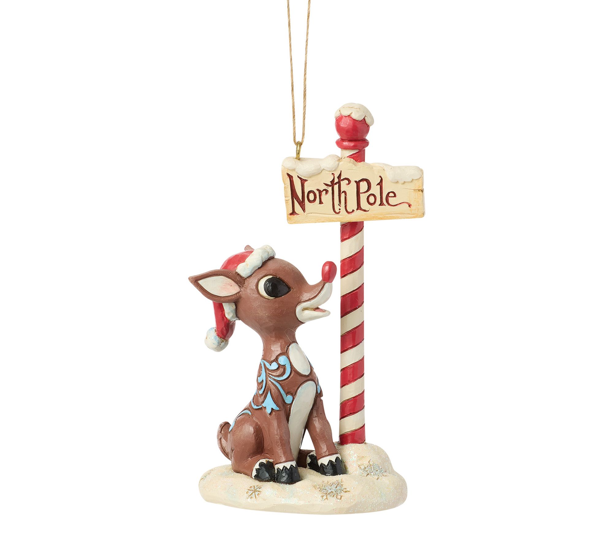 Jim Shore Rudol ph by North Pol e Sign Christma s Ornament
