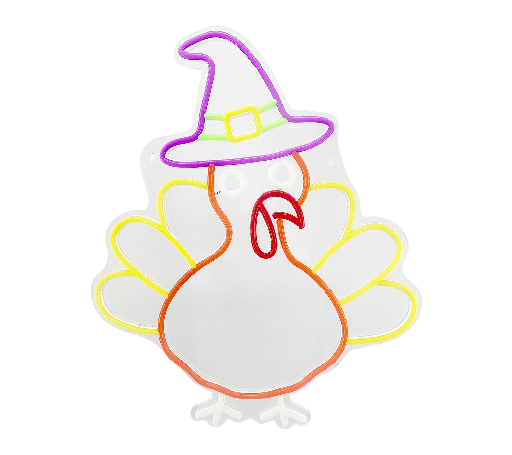 Haunted Hill Farm 18-in. Neon LED Turkey Wall Decoration
