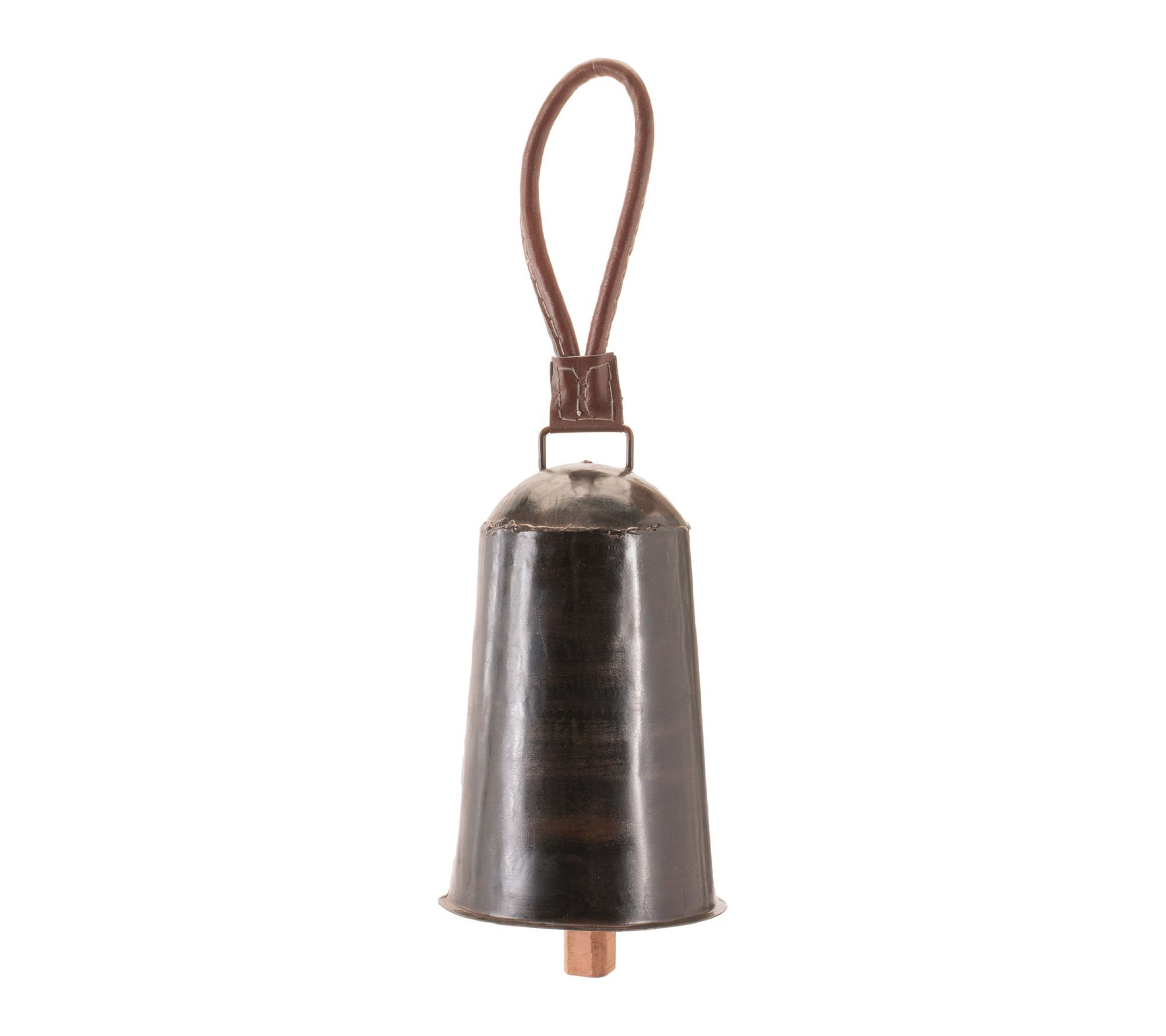 Melrose Rustic Iron Hanging Bell with Leather Strap (Set of 2)
