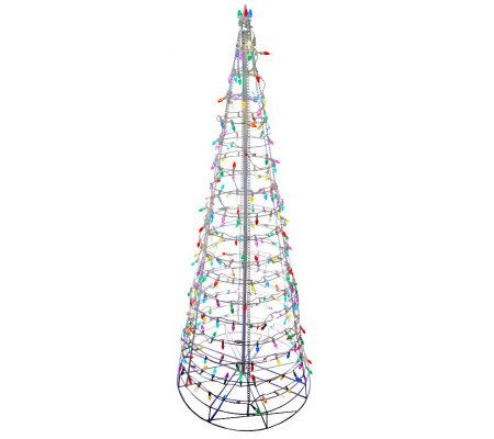 8' Pre-Lit Collapsible Outdoor Christmas Tree with LED Lights — QVC.com