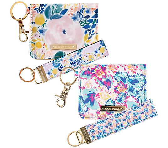 Mary Square Set of 2 Matching Set ID Wallet and Key Fob