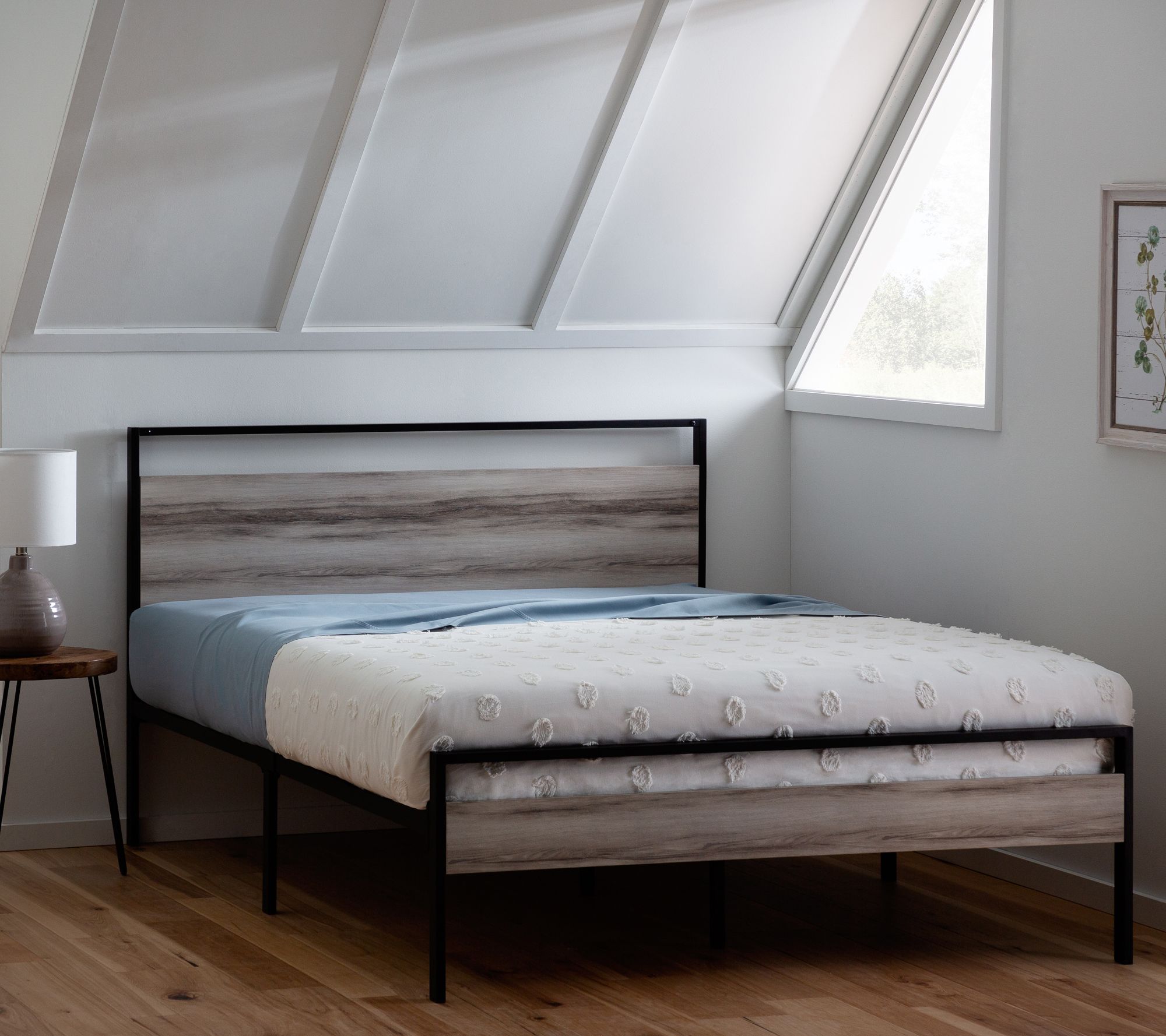 Nora Metal and Wood Platform Bed Frame, King