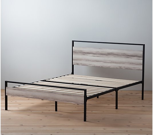 Nora Metal And Wood Platform Bed Frame, Qvc Twin Bed Frames