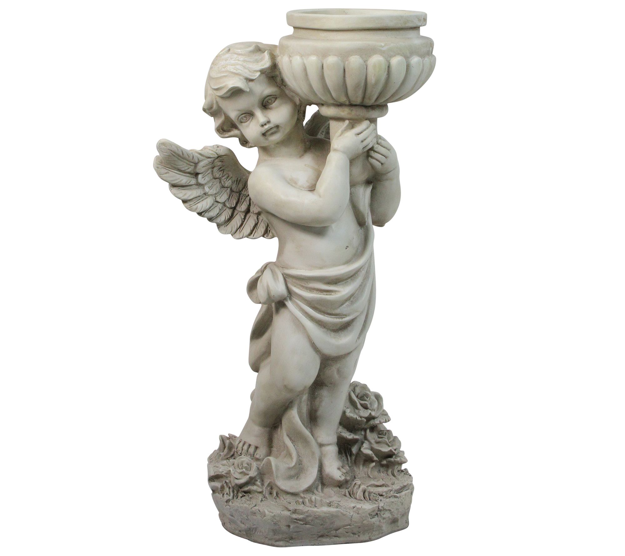Northlight 17" Cherub Angel Holding a Bird Bath Garden Statue