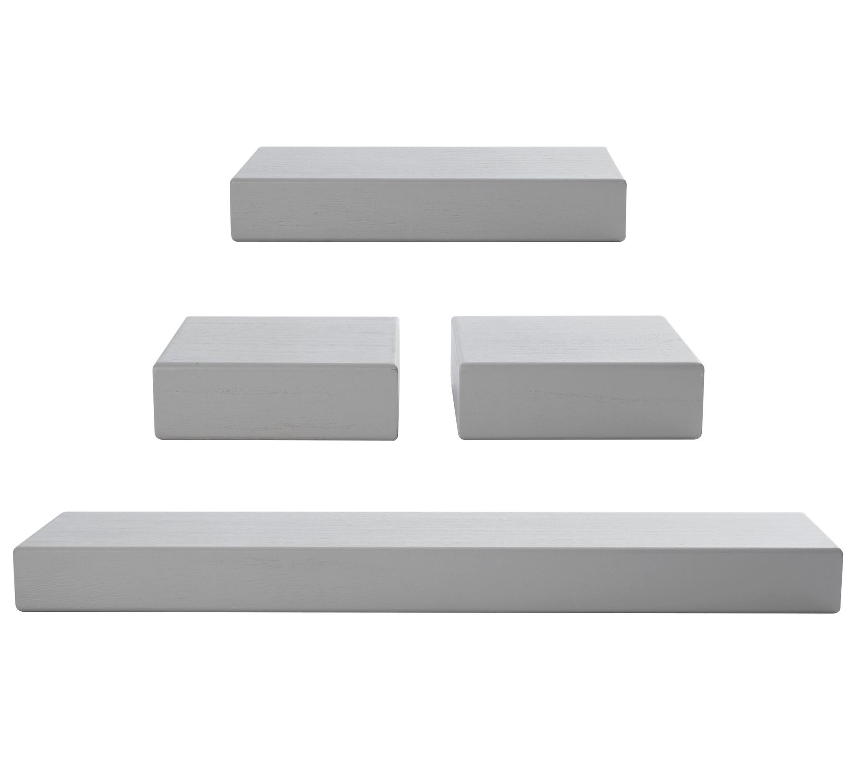 Melannco Set of 4 Light Gray Chunky Shelves