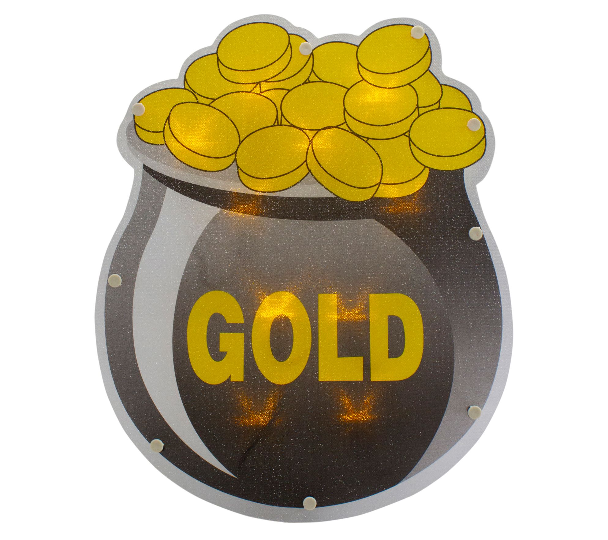 12" LED St. Patrick's Day Pot of Gold Window Silhouette