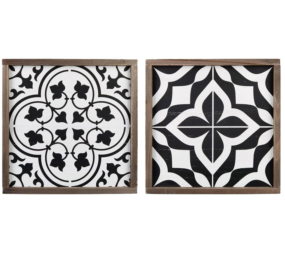 Young's Wall/Tabletop Black/White Art, Set of 2