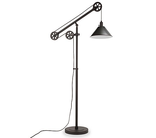 Hudson & Canal Descartes Antique Floor Lamp with Pulley System