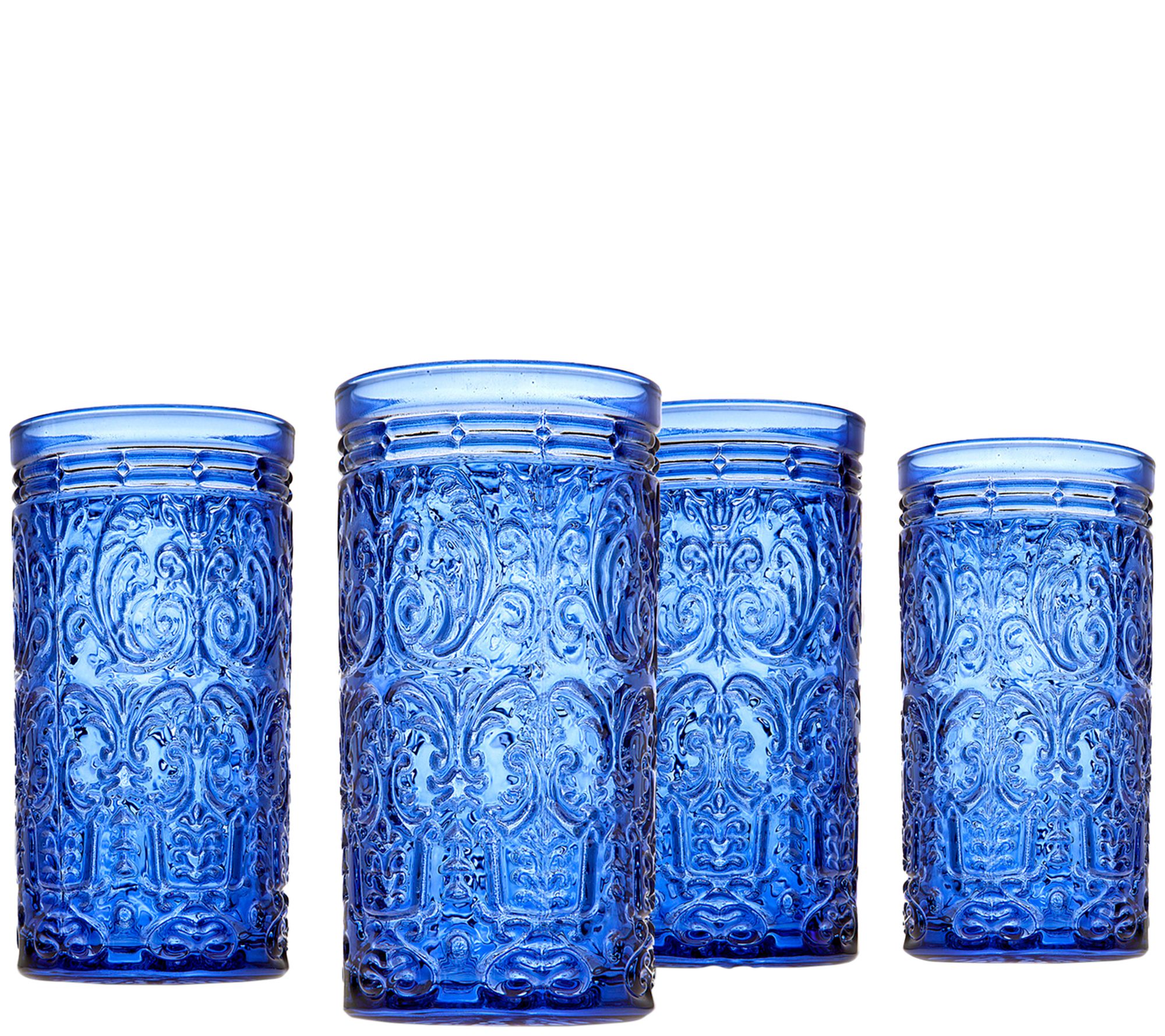 Godinger Jax Highball Glasses, Set of 4 - Blue