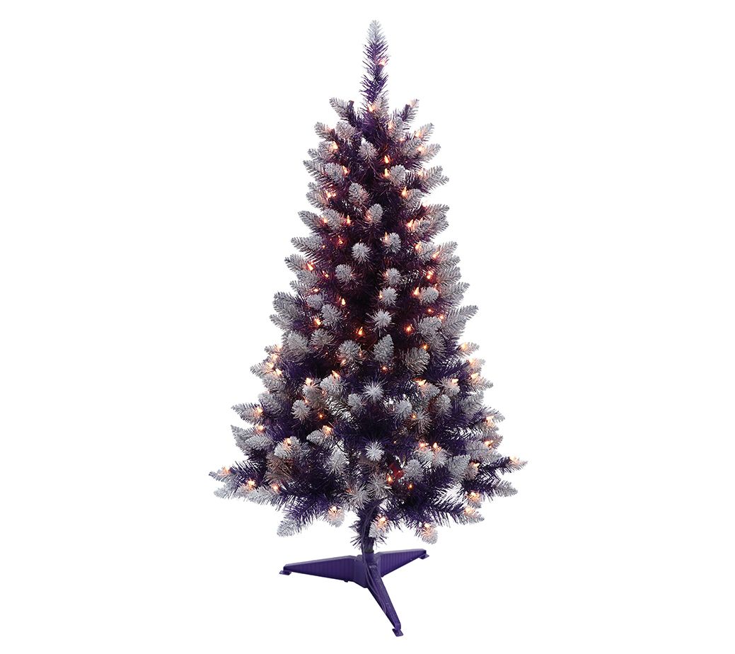 4' Purple Pine Artificial Christmas Tree 150 Clear Lights