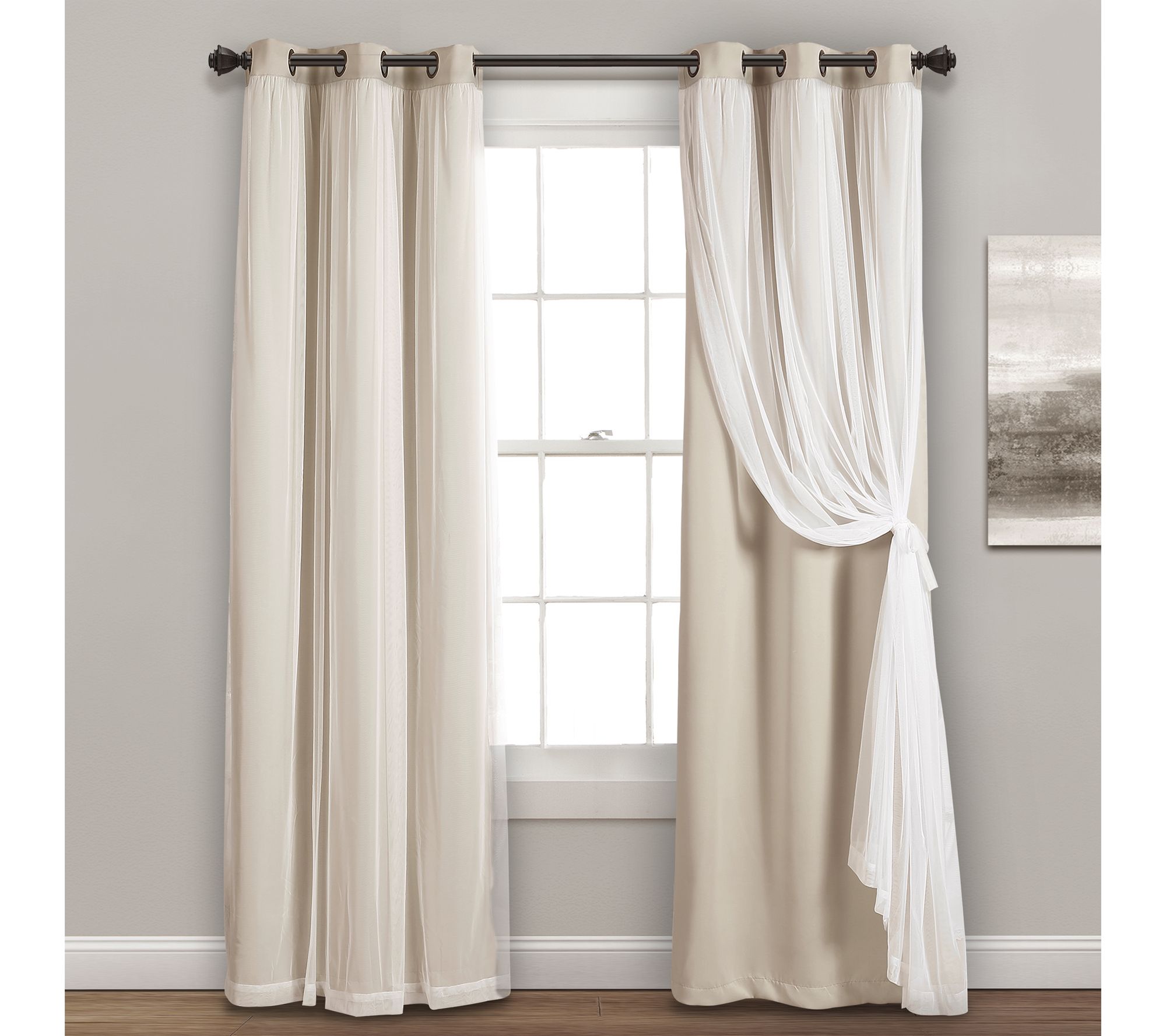 Lush Decor 108" x 38" (2) Sheer & Insulated Blackout Panels