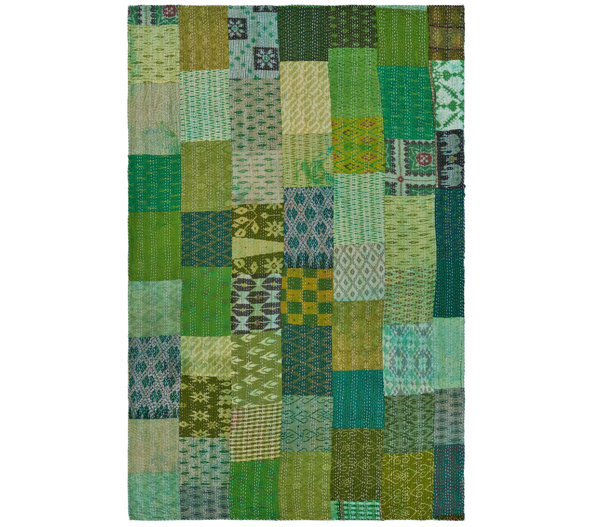 Ox Bay Peacock Kantha Throw Blanket