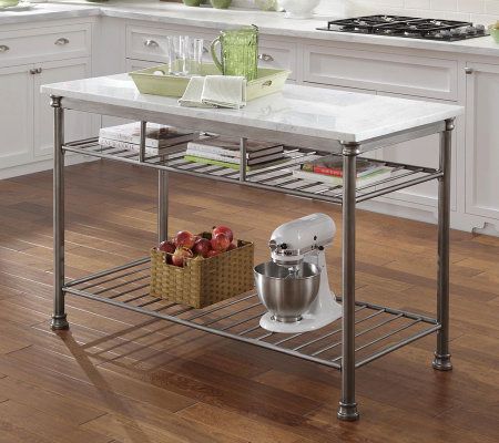 Home Styles The Orleans Kitchen Island With Marble Top Qvc Com