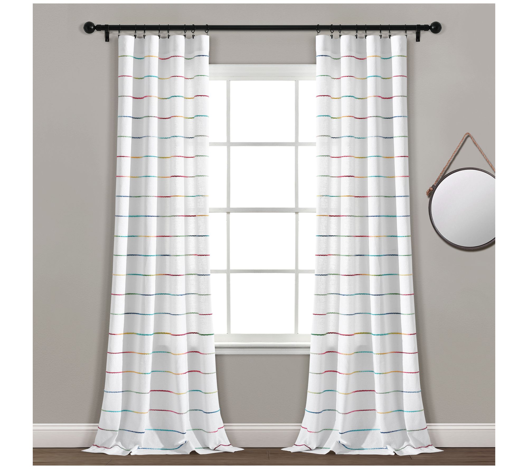 Ombre Stripe Ya rn-Dyed Cotton 40" x 84" Windo w Panels