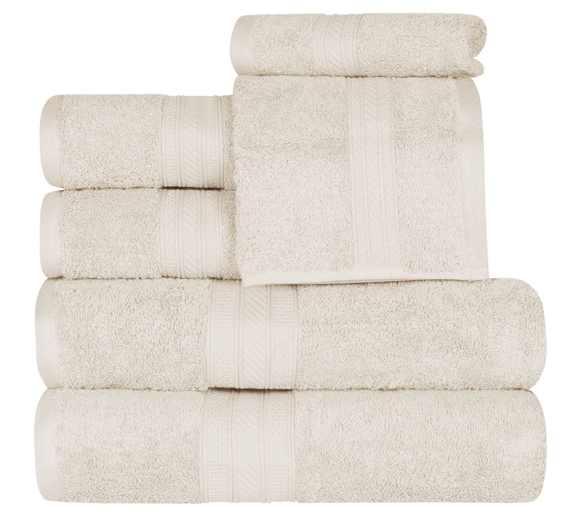 Superior Egyptian Cotton 6-Piece Solid Absorbent Towel Set