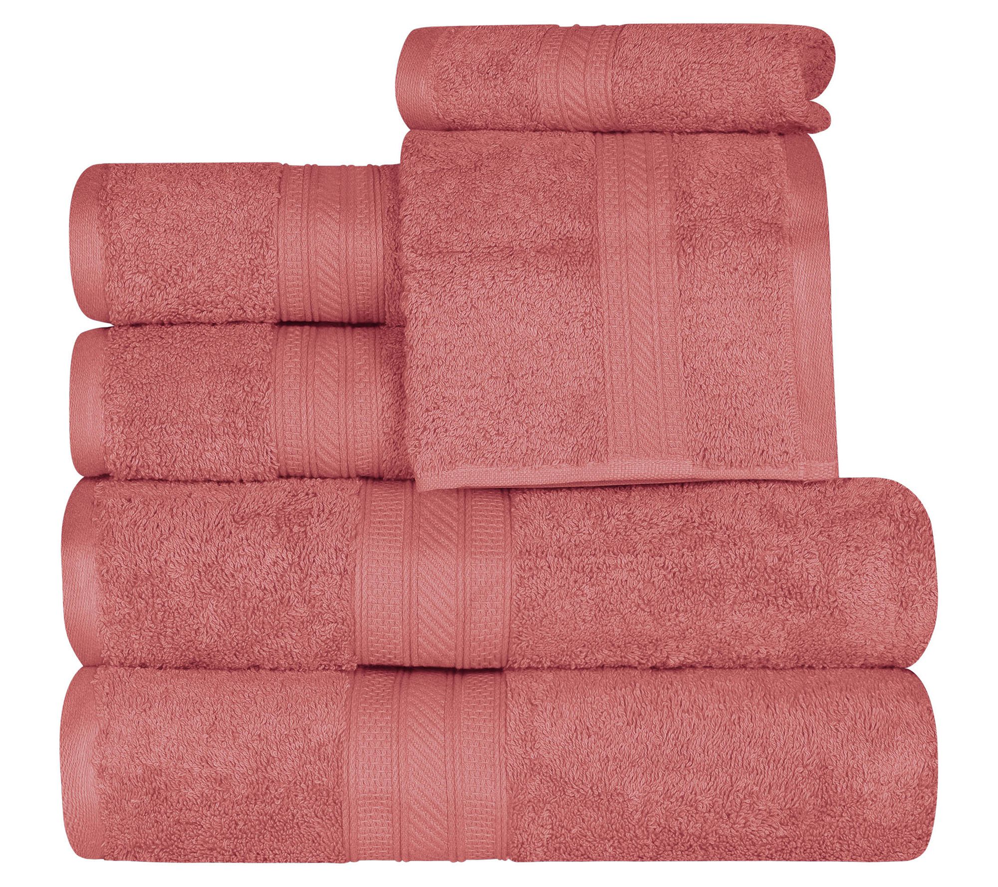 Superior Egyptian Cotton 6-Piece Solid Absorbent Towel Set