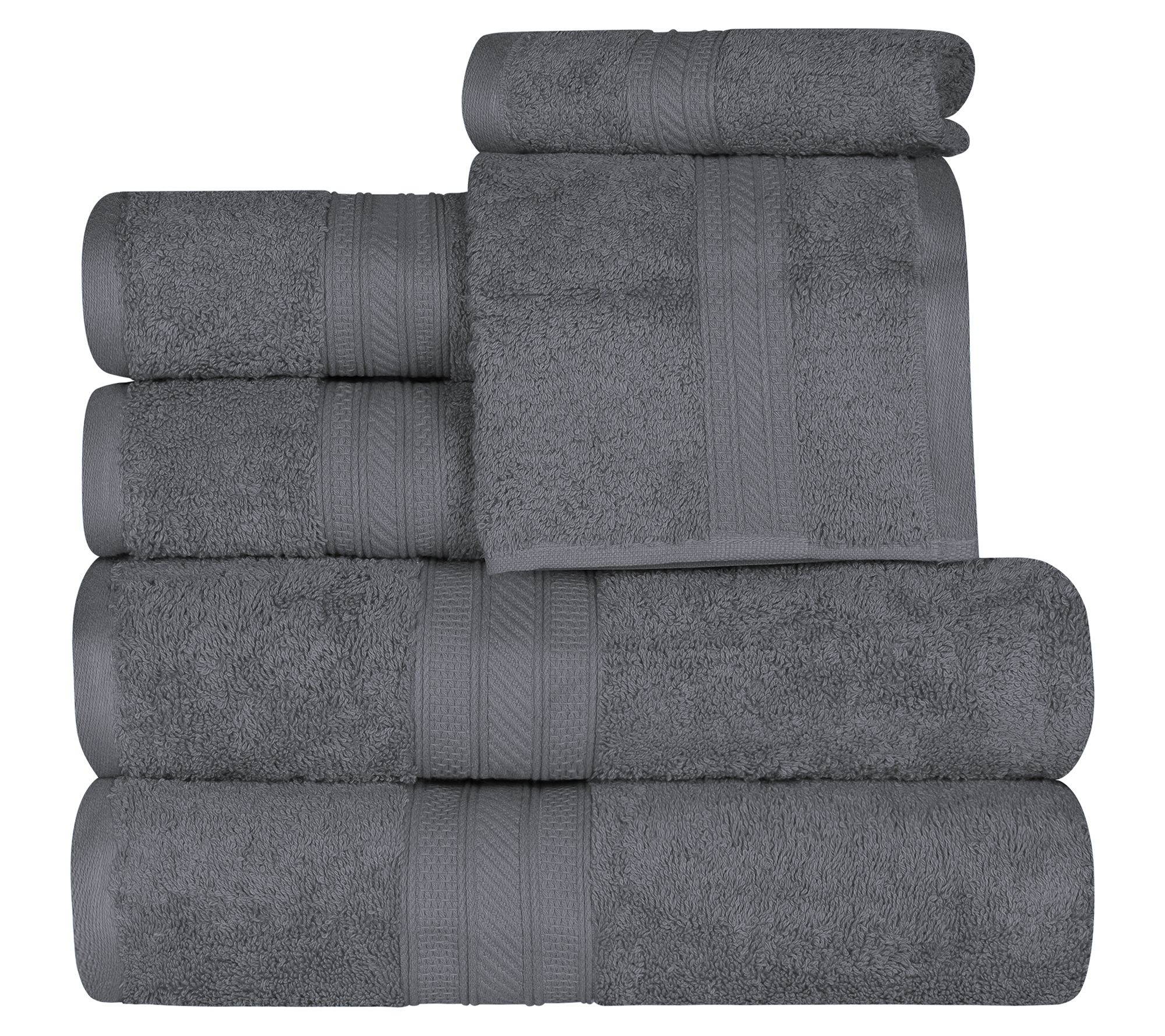 Superior Egyptian Cotton 6-Piece Solid Absorbent Towel Set