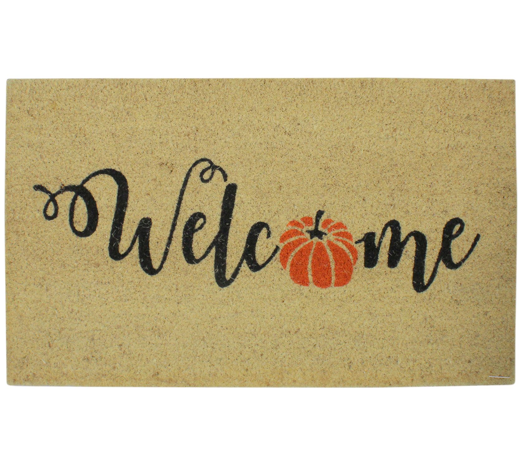 Northlight Orange Pumpkin "Welcome" Harvest Doormat 18" x 30"