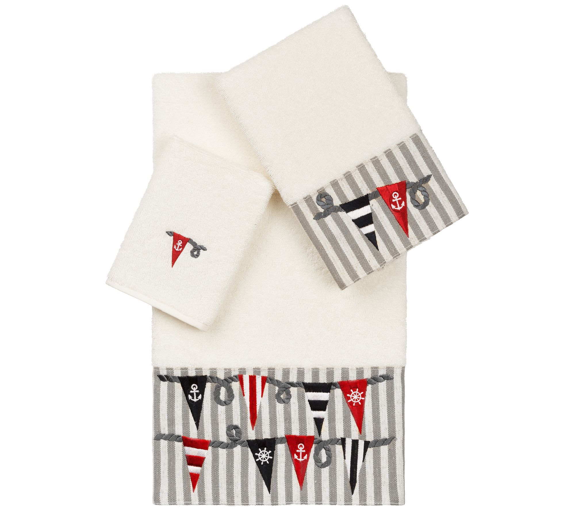 Linum Home Textiles Ethan 3PC Embellished TowelSet