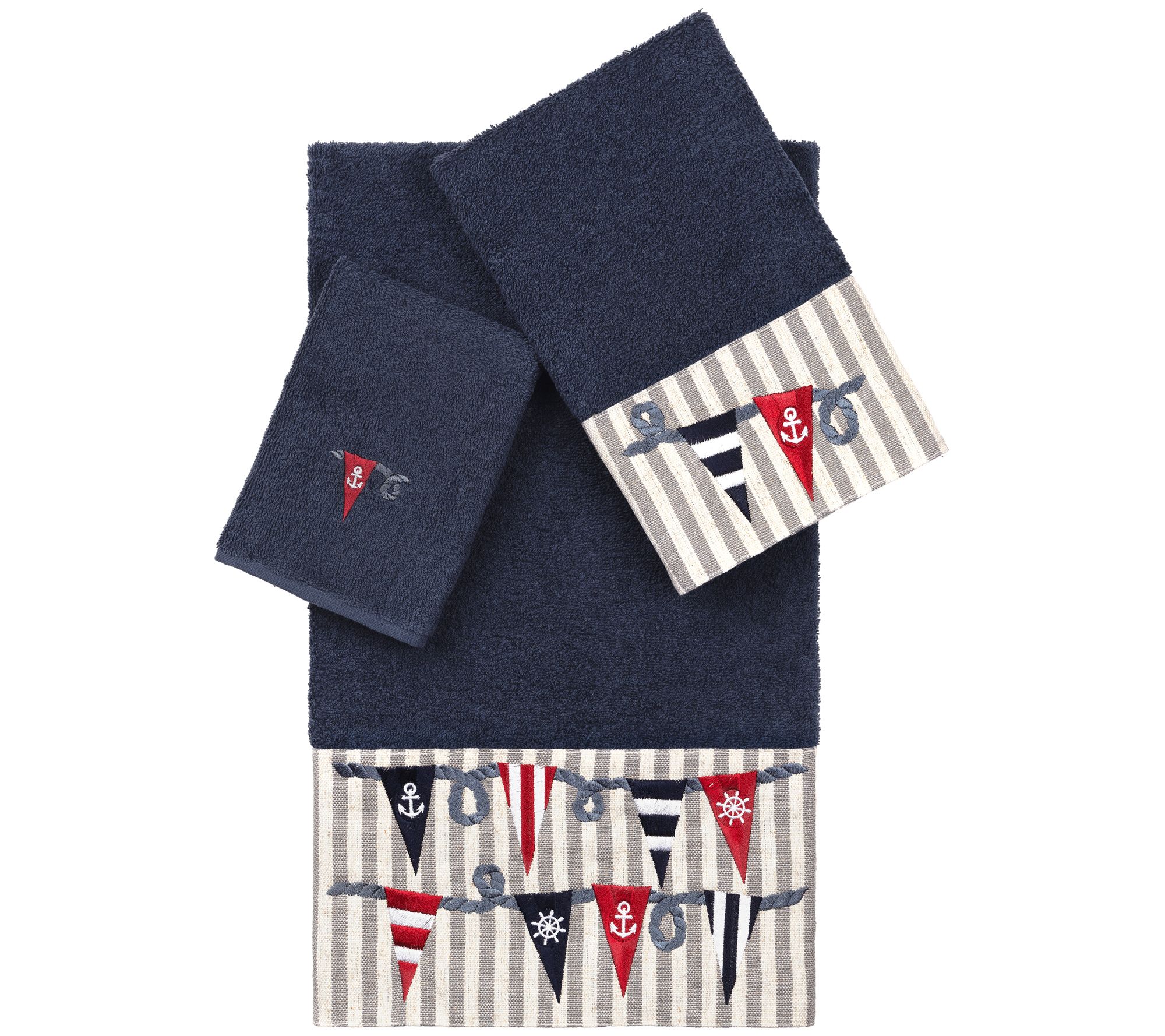 Linum Home Textiles Ethan 3PC Embellished TowelSet