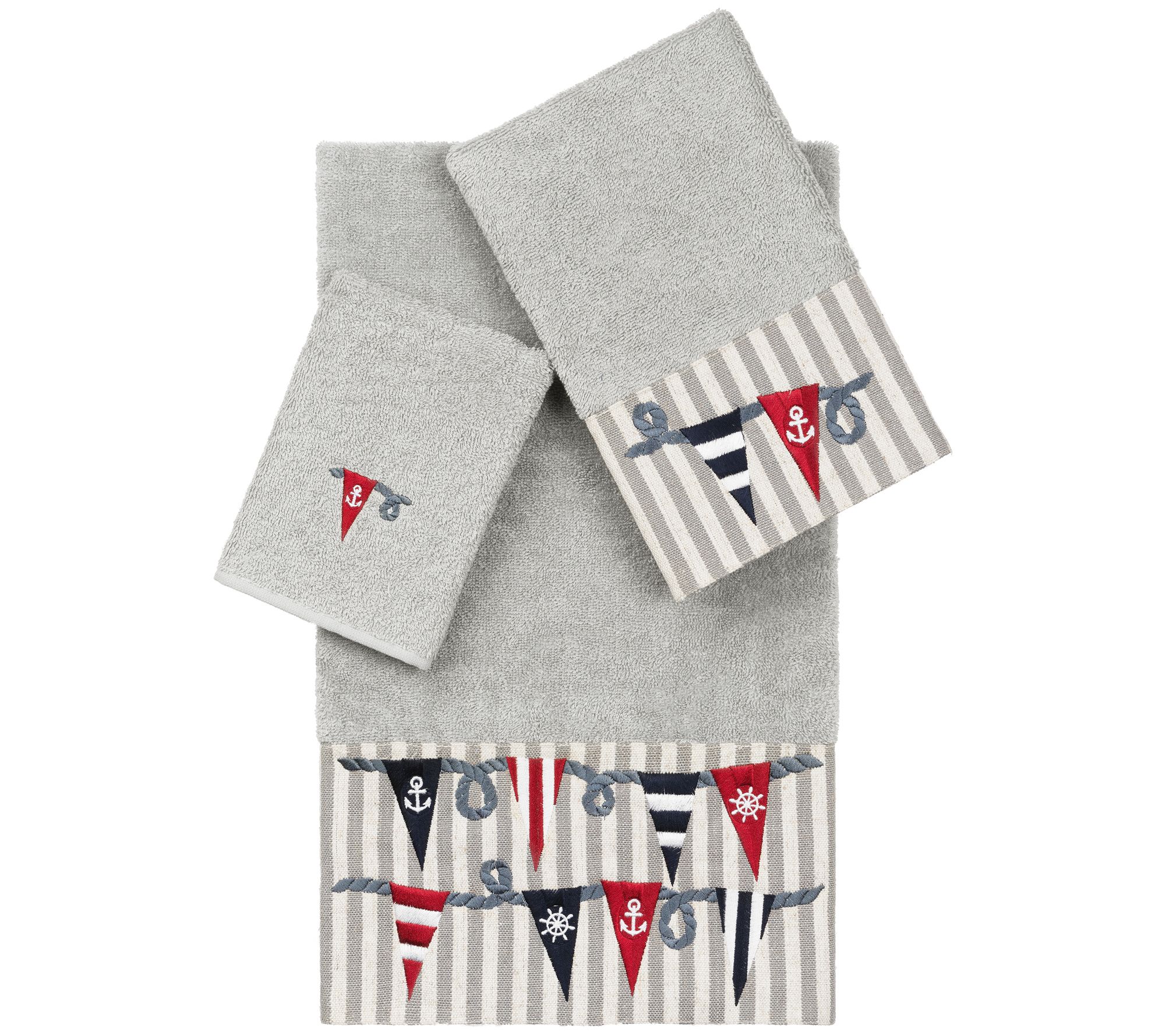 Linum Home Textiles Ethan 3PC Embellished TowelSet