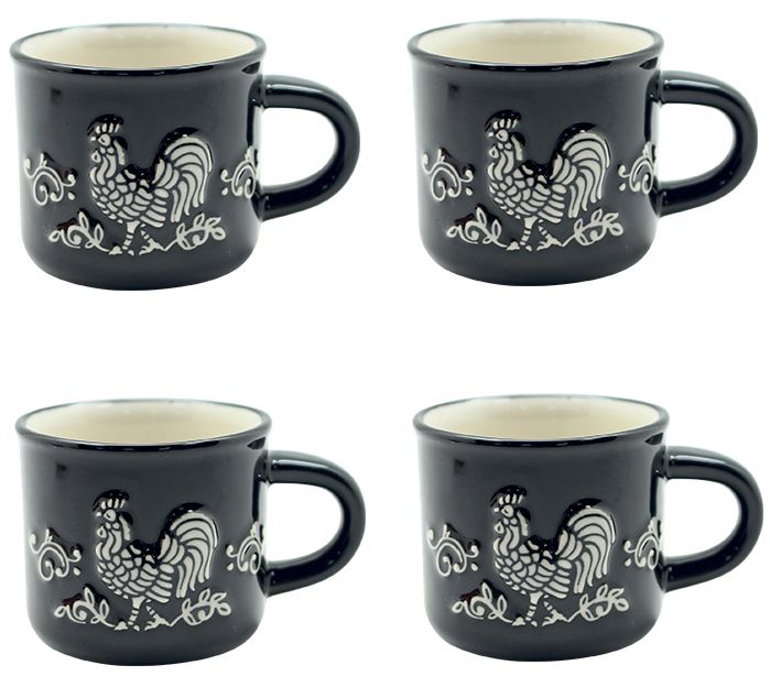 Temptations Set of 4 Doodle Doo Espresso Cups