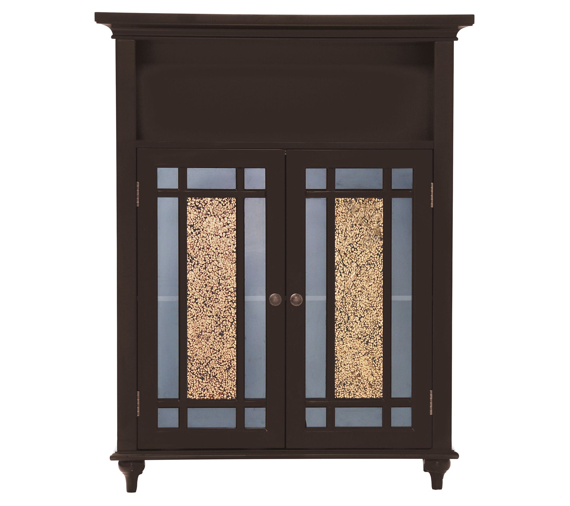 Teamson Home Wood Floor Cabinet with Glass Doors