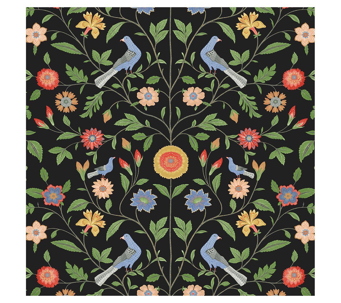 NextWall Bird Toile Peel-and-Stick Wallpaper