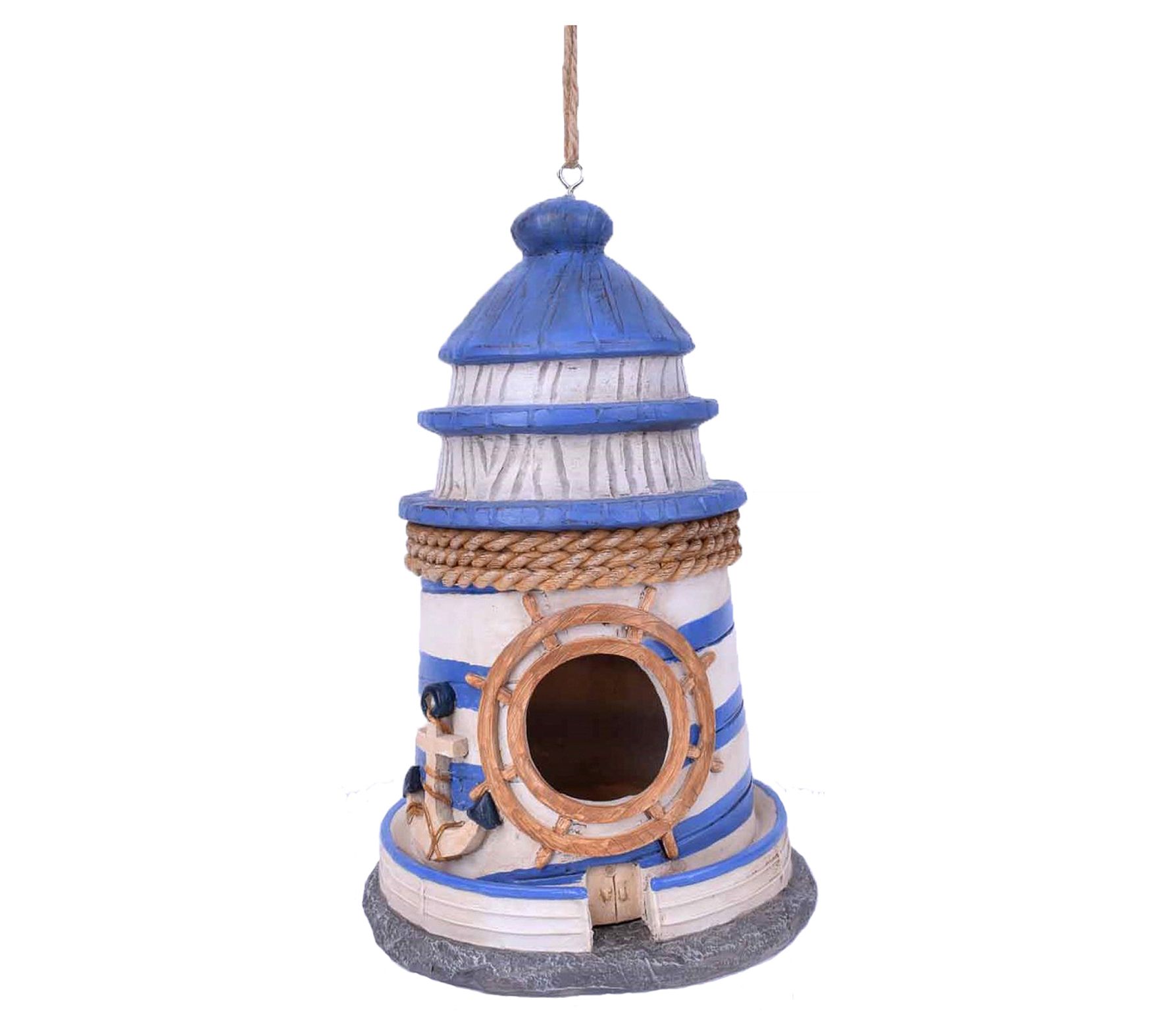 Santa's Workshop Inc. 5" Resin Blue & White Lighthouse Bird