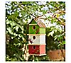 Glitzhome Multicolored Three-Tiered Distressed Wood Birdhouse, 1 of 3