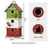 Glitzhome Multicolored Three-Tiered Distressed Wood Birdhouse, 3 of 3