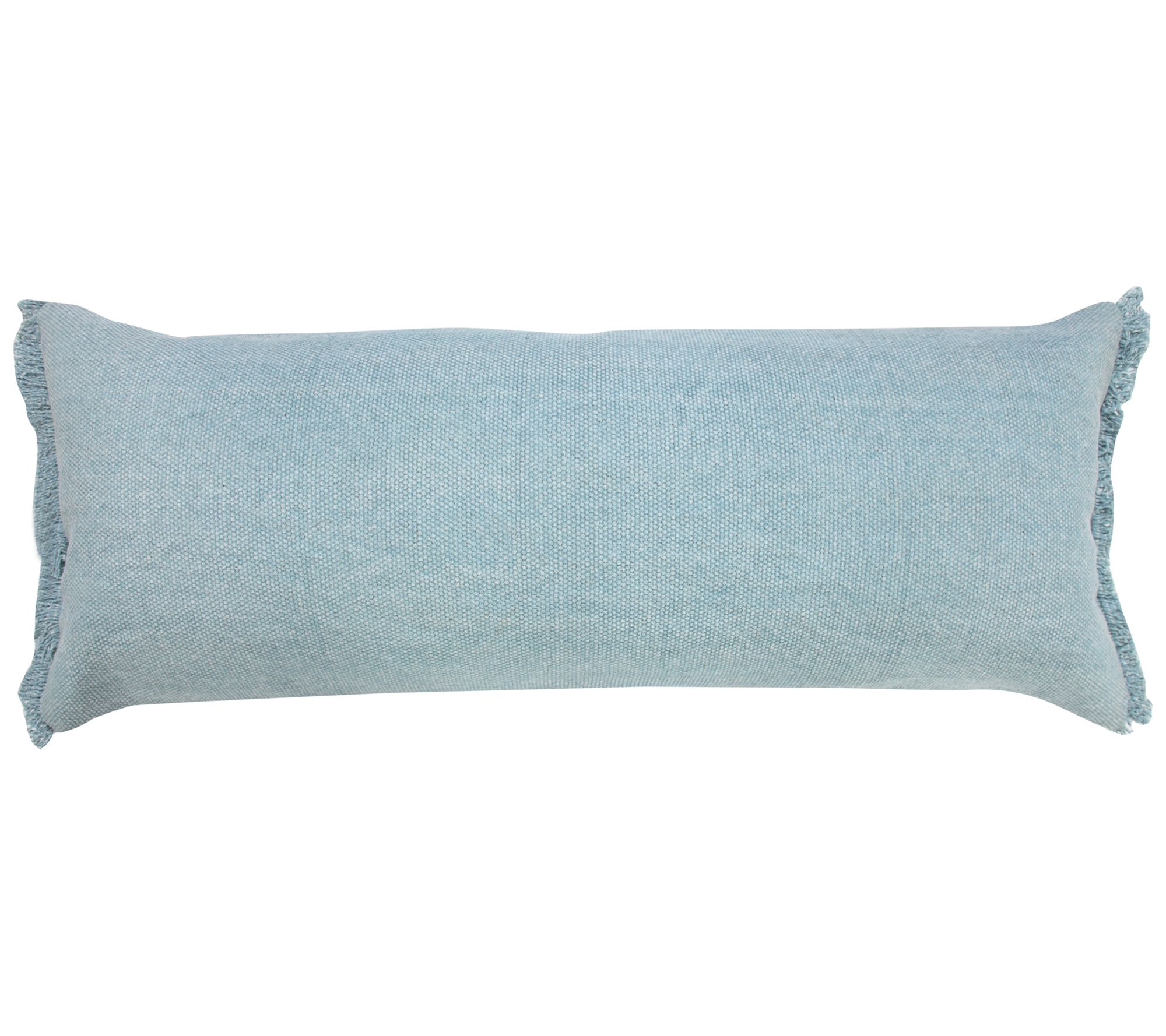Ox Bay Solid Stonewash Lumbar Throw Pillow with Fringe